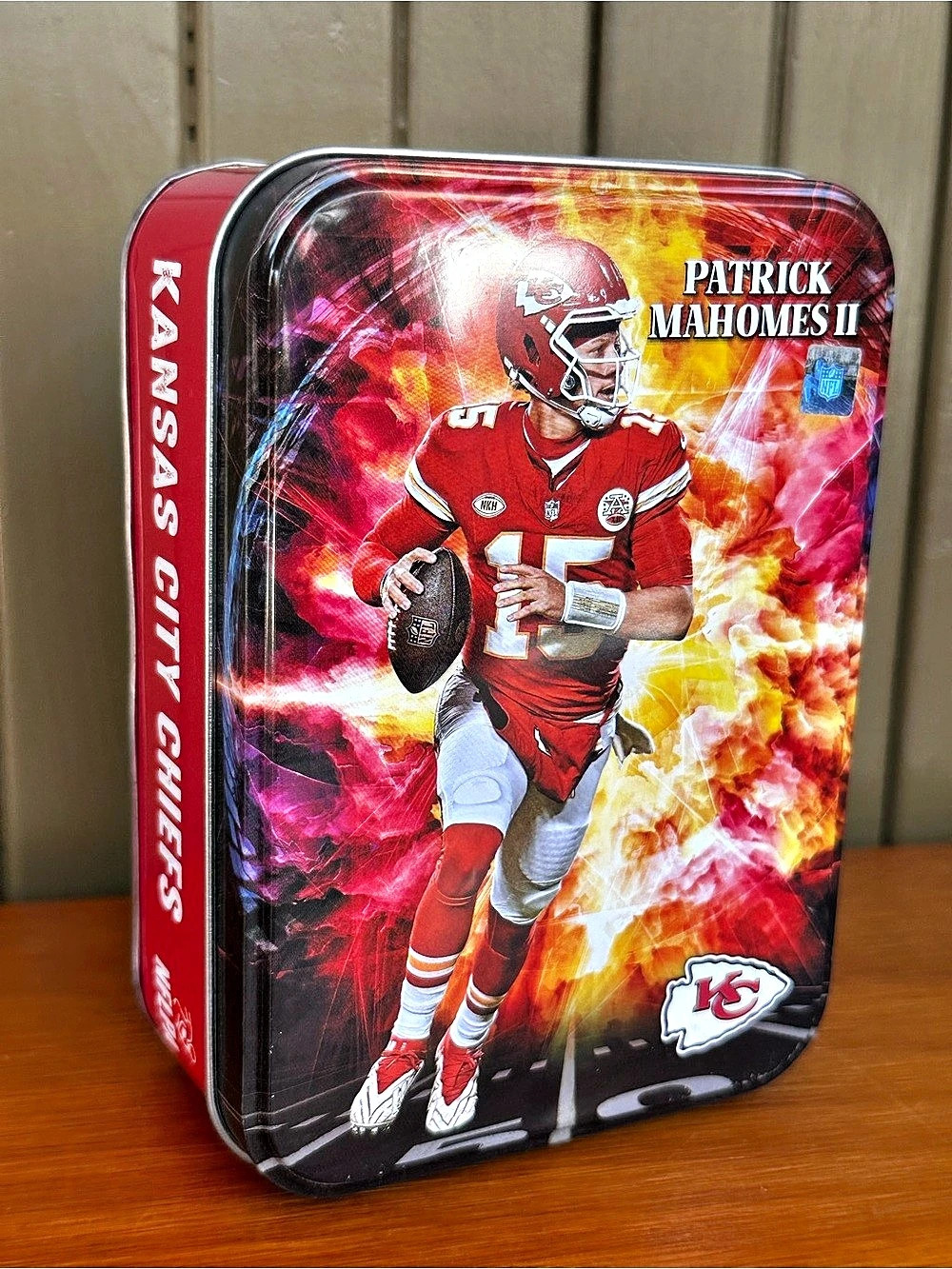 Patrick Mahomes II NFL Collector Tin Box Red & Yellow
